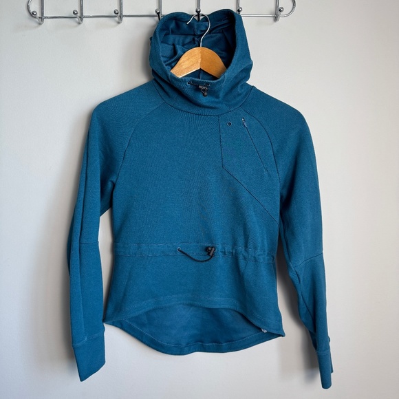 Gymshark Women's Long Sleeve Athletic Pullover Hoodie Teal XS Activewear Running - Picture 1 of 14
